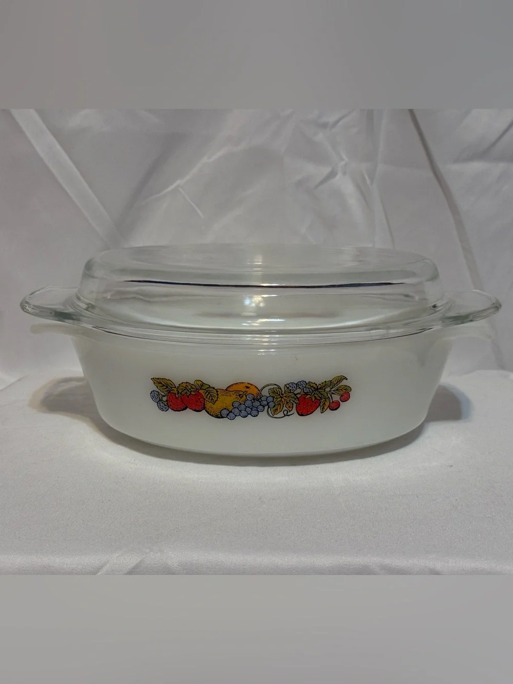 Fire King Natures Bounty Casserole Dish.